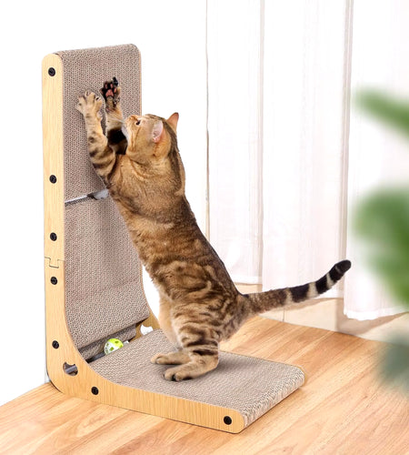 L Shape Cat Scratcher, 23.6 Inch Cat Scratchers for Indoor Cats, Protecting Furniture Cat Scratch Pad, Cardboard Cat Scratching