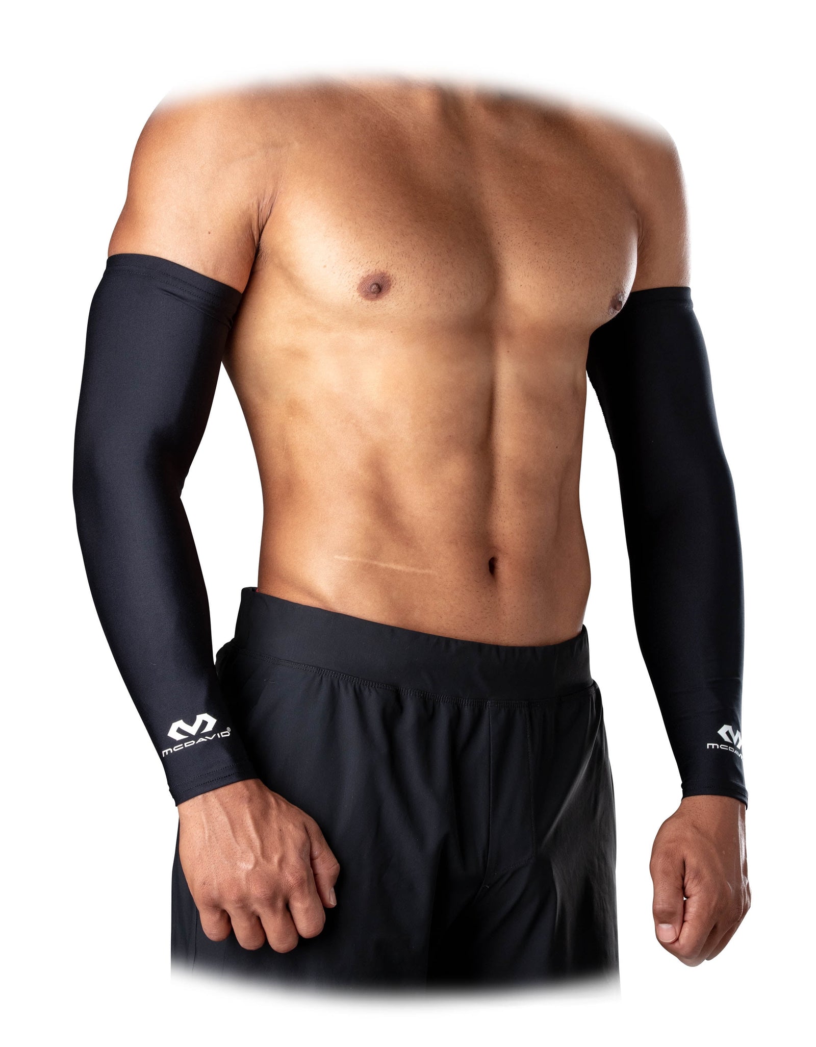 Sport Compression Arm Sleeve Pair Black Adult Unisex Large/Extra Large