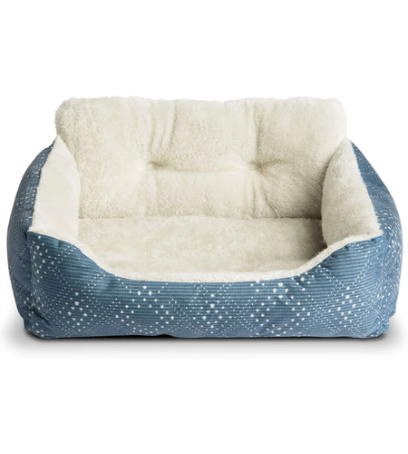 Lounger Small Dog or Cat Bed, Blue 21" X 17"
