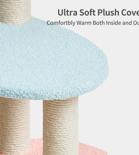 Cat Tree Cat Tower Sisal Scratching Posts Multi-Level Platform Activity Furniture 39.4''