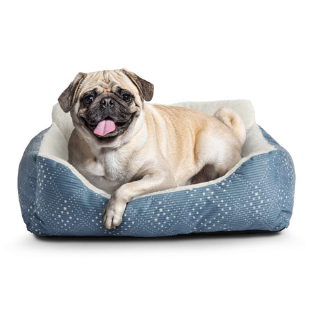Lounger Small Dog or Cat Bed, Blue 21" X 17"