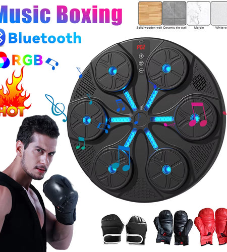 Music Boxing Machine Boxing Reaction Wall Target Type C USB Charging Music Boxing Puncher Adjustable with Gloves for Kids Adults