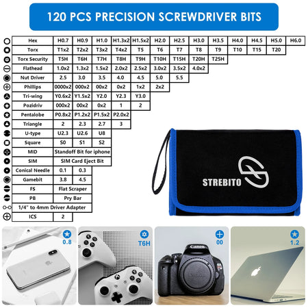 Precision Screwdriver Sets 142-Piece Electronics Precision Screwdriver with 120 Bits Magnetic Repair Tool Kit for Iphone, Computer,Household Appliances, Jewelry, Guita, Tablet,Game Console