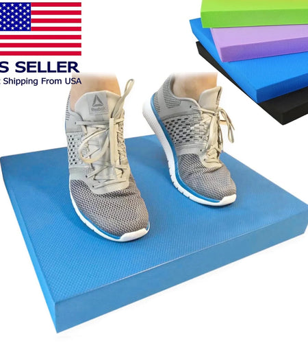 Exercise Balance Pad – Cushioned Non-Slip Foam Mat & Knee Pad, Vibrant Blue Pro Extra Large