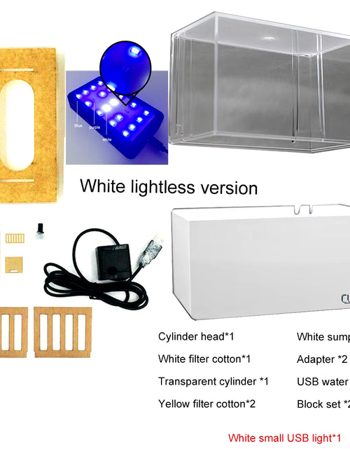 Load image into Gallery viewer, 1.5L Mini Betta Fish Tank Aquarium Desktop Decorations Marine Aquaponic Fishes Bowl with Water Fliter USB Air Pump LED Light
