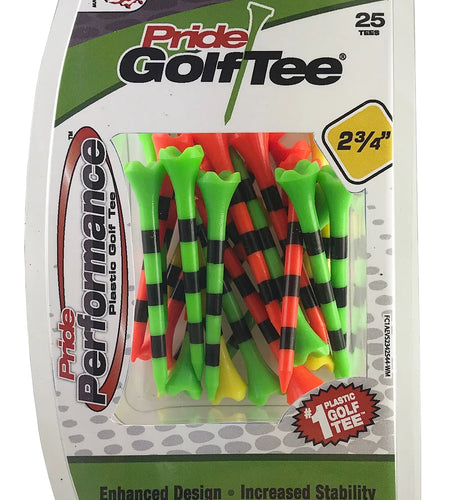 Pride Performance 2.75 Inch Striped Fruit Mix Golf Tee, 25 Count