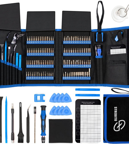 Precision Screwdriver Sets 142-Piece Electronics Precision Screwdriver with 120 Bits Magnetic Repair Tool Kit for Iphone, Computer,Household Appliances, Jewelry, Guita, Tablet,Game Console