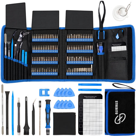 Precision Screwdriver Sets 142-Piece Electronics Precision Screwdriver with 120 Bits Magnetic Repair Tool Kit for Iphone, Computer,Household Appliances, Jewelry, Guita, Tablet,Game Console