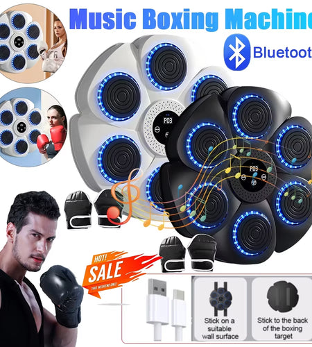 Music Boxing Machine BT Boxing Reaction Wall Mounted Target Type C Charging Boxing Training Punching Equipment for Kids Adults