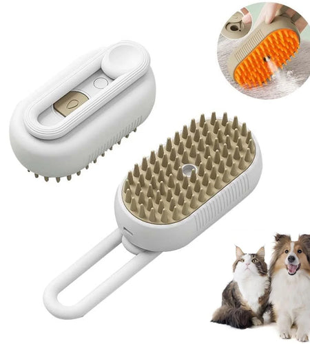 Cat Steam Brush, 3 in 1 Self Cleaning Cat Steamy Pet Brush Steamer Brush for Massage for Removing Tangled and Loosse Hair (2PCS Light Green)