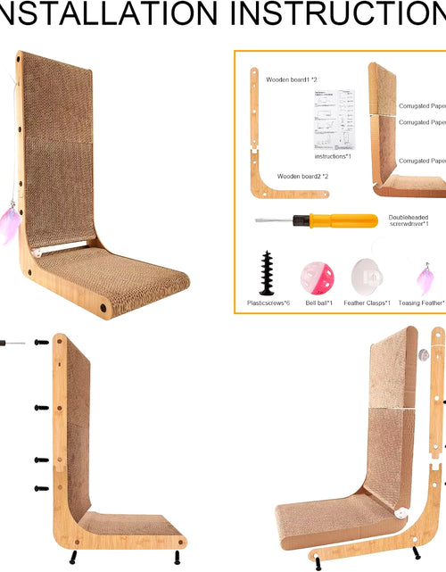 Load image into Gallery viewer, L Shape Cat Scratcher, 23.6 Inch Cat Scratchers for Indoor Cats, Protecting Furniture Cat Scratch Pad, Cardboard Cat Scratching

