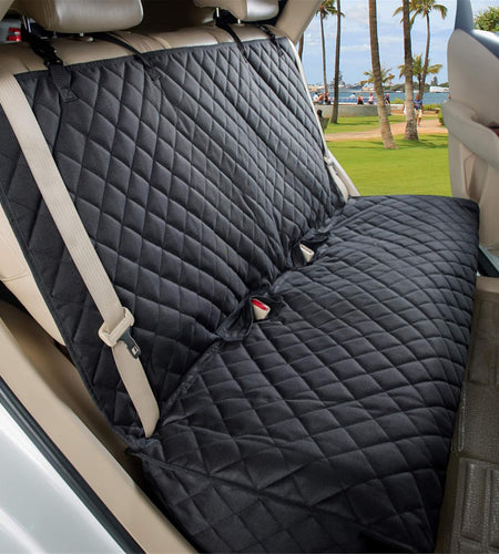 Bench Car Seat Cover - Waterproof, Heavy-Duty and Nonslip Pet Car Seat Protector for Dogs with Universal Size Fits for Trucks & Suvs(Black)
