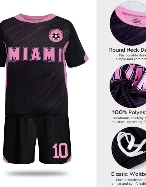 Load image into Gallery viewer, Miami Jerseys, Children&#39;S Soccer Jerseys, Boys&#39; and Girls&#39; # 10 Youth Soccer Training Jerseys, Soccer Training Jerseys
