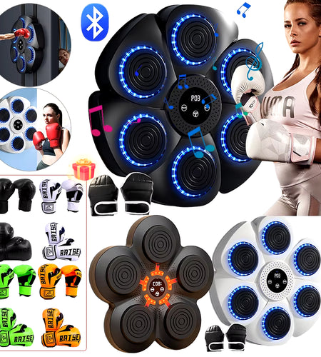 Music Boxing Machine Intelligent Wall Target Bluetooth-Compatible USB Charging Punching Training Machine with RGB Light for Home